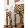 thumbnail image 4 of Unique Bargains Men's Animal Printed Dress Pants Regular Fit Pattern Trousers 34 Brown, 4 of 6