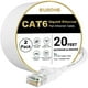 thumbnail image 1 of Cable Ethernet BUSOHE Cat6, 20 m, paquete de 2, blanco con clips, 1 of 7