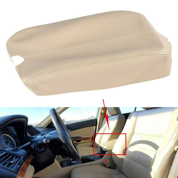 Fit for Honda Accord 2008-2012 Leatherette Center Console Armrest Lid Cover (Beige)