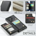 thumbnail image 3 of Funda para Samsung Galaxy S25 Ultra con tarjetero, tipo billetera para hombre y mujer con bloqueo RFID, de cuero resistente, con soporte, cierre magnético y a prueba de golpes, 3 of 9