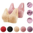thumbnail image 3 of Soft Cotton Front Closure Bra for Old Women 2 Pack Comfy Daisy Charm 18-Hour Sleep Bra Convenient No Wire Buckle Bra, 3 of 9