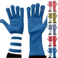 thumbnail image 3 of Moocorvic Long Winter Gloves for Women Men, Striped Knit Gloves for Cold Weather,Red, 3 of 3