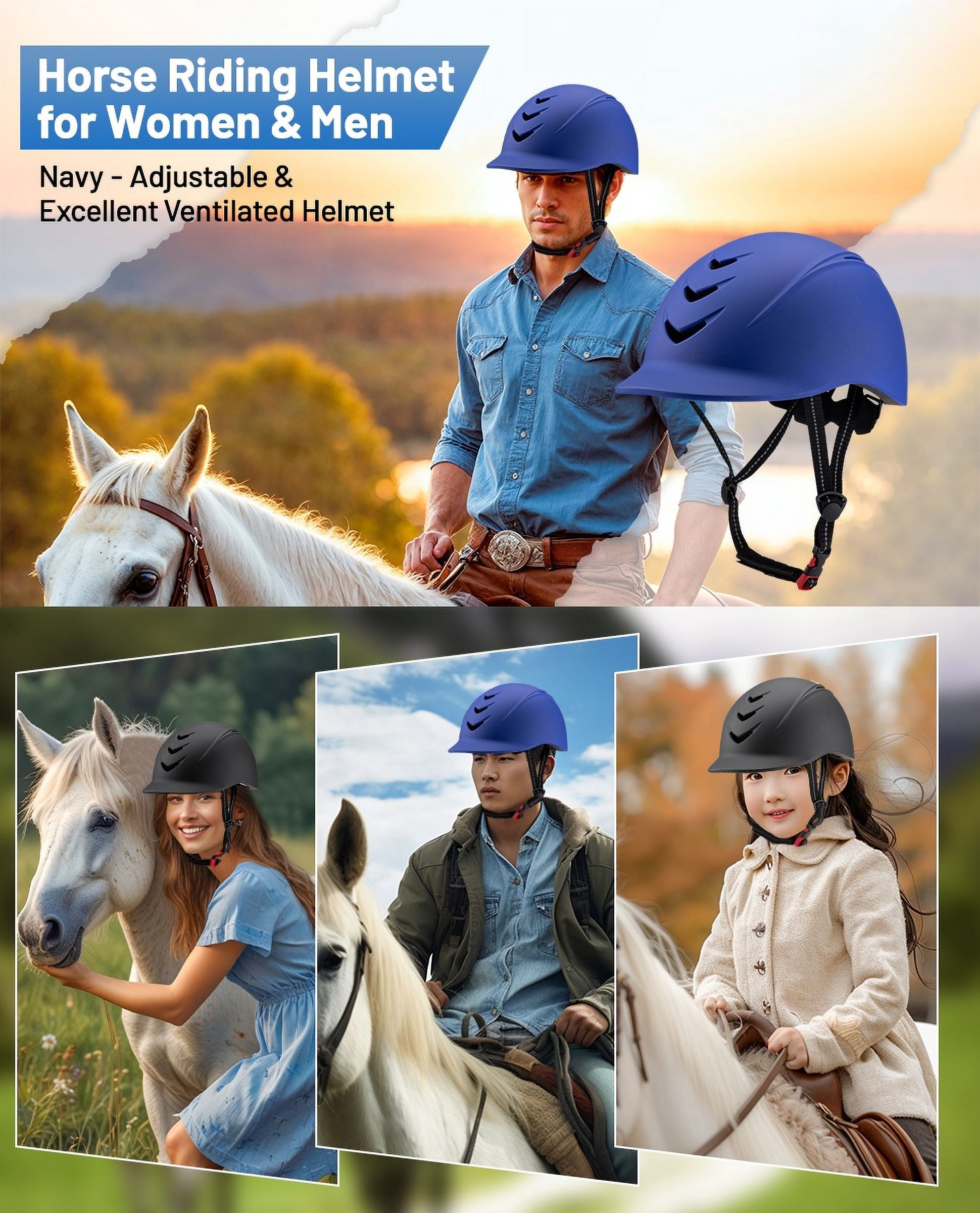 GARENDE Equestrian Adjustable Helmet Outdoor Sports Professional Horse Riding Helmet Gray