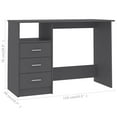 thumbnail image 3 of Desk with Drawers Inlife Small Computer Table, Gray Office Table 43.3"x19.6"x29.9" Chipboard, 3 of 6
