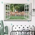 thumbnail image 2 of wall26 Canvas Print Wall Art Window View of Tropical Pink Flamingos Nature Animals Photography Realism Rustic Scenic Colorful Relax/Calm Ultra for Living Room, Bedroom, Office - 24"x36", 2 of 4