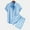 Light Blue, variant on WWV Shorts Set for Men Crewneck Short Sleeve Button Shirt Elastic Waist Shorts Outfits Solid Color Comfortable Loose Fit Party Leisure Suit Black L