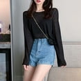 thumbnail image 2 of Vrorvz Womens Long Sleeve Cover up Tops Summer Lightweight Crop Shirts Beach Vacation Summer Top Clothes, 2 of 4