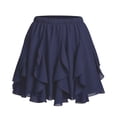 thumbnail image 4 of Women's Tennis Skirts Summer Lazy Casual Pleated High Waisted Lace Edged Half Length Skirt Blue M, 4 of 4