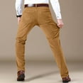 thumbnail image 4 of WTOBBY Men's Relaxed Fit Stretch Corduroy Pants Lightweight Breathable Regular Fit Fleece-Lined Comfortable Casual Winter Men's Trousers for Daily Wear,Khaki 34, 4 of 8