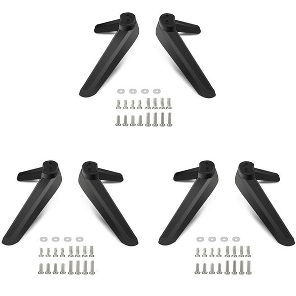 6X Universal TV Stand, Table Top TV Stand Base Replacement, TV Base Pedestal Feet TV Stand Mount Legs 17mm-20mm,3 pair TV Stand 3 set Installation screw accessories,Black