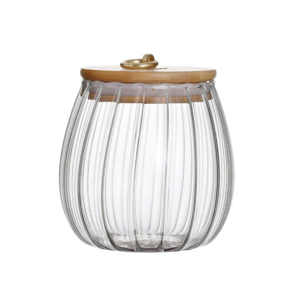 Bangus Glass Coffee Nuts Canister Airtight Storage Jar Petal Decorative