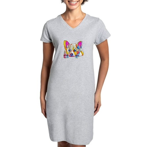 CafePress - Colorful Corgi Puppy T Shirt - Women's Nightshirt