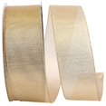 thumbnail image 1 of Reliant Ribbon 92700W-035-40K 2.5 in. Metallic Lame Glimmer Wired Edge Ribbon, Gold - 50 Yards, 1 of 1