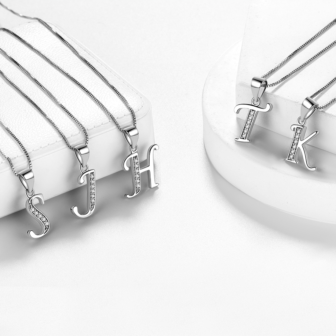 Juwaliy Initial K Sterling Silver Pendant Necklace photo 8