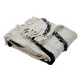 thumbnail image 2 of HomeRoots 516540 Woven Cotton Geometric Throw Blanket, Cream, 2 of 4
