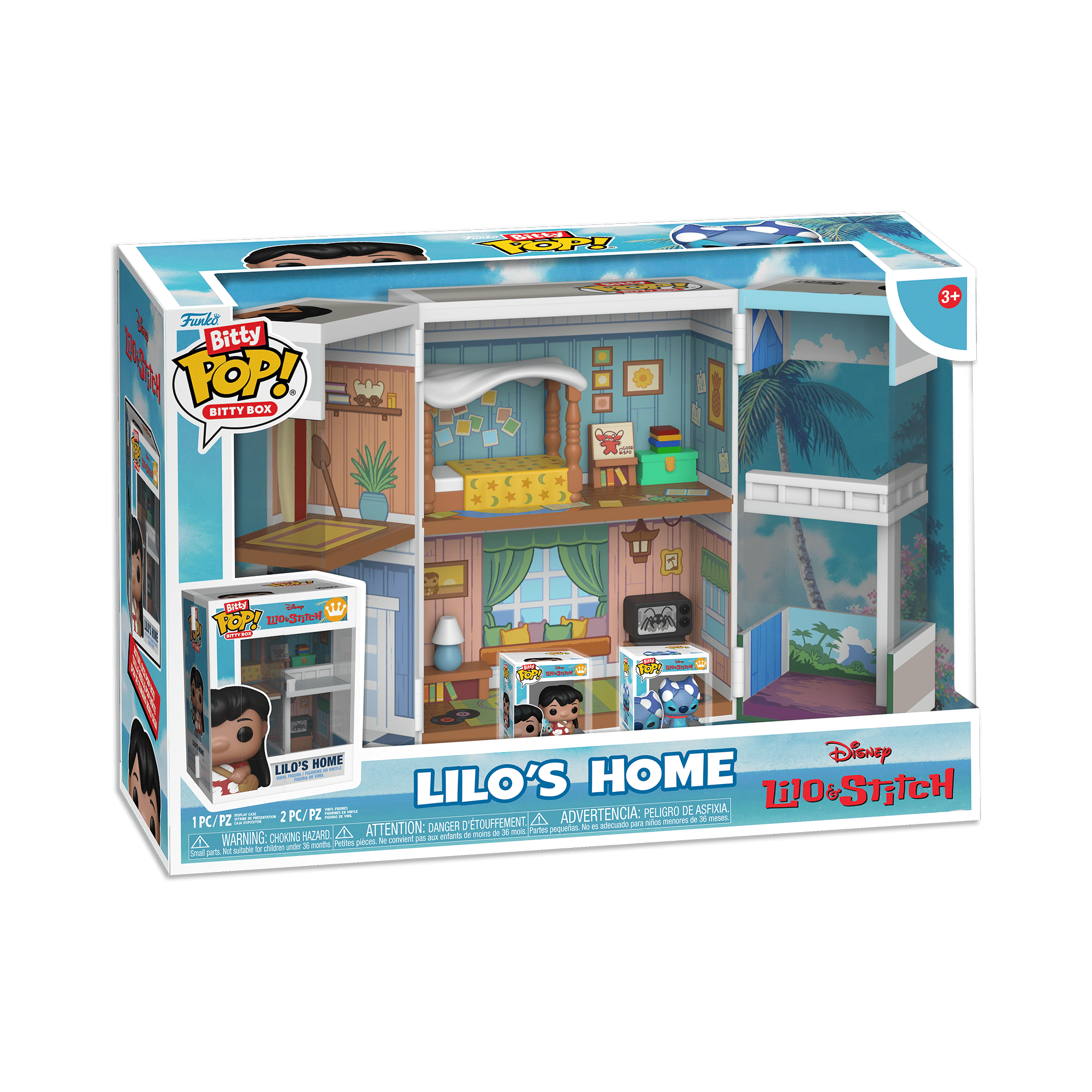 Funko Bitty POP! Box: Lilo & Stitch - Lilo's Home with Superhero Stitch and Lilo with Scrump Collectible Vinyl Mini-Figure