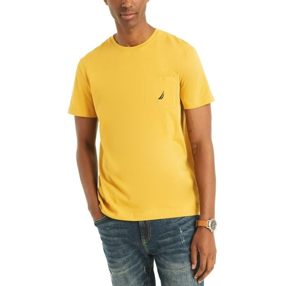 Nautica Men's Classic-Fit Solid Crew Neck Pocket T-Shirt - Goldstar-Small