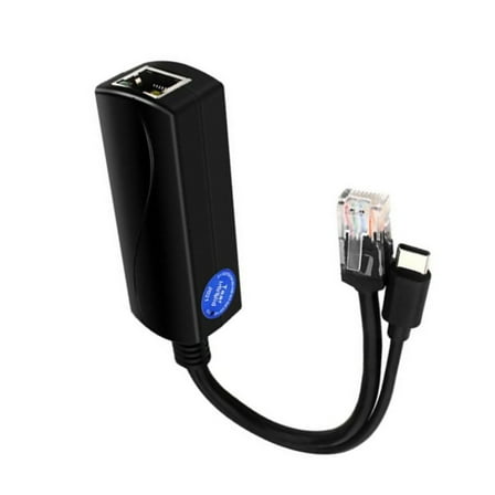 GUYUTING Compact PoE Network Splitter RJ45 to USB Type-C, 15W Power for IP Phones and Wireless APs