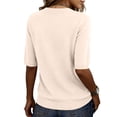 thumbnail image 5 of Sweaters for Women Half Short Sleeve V Neck Solid Color Lightweight Base Sweater Jumpers Winter Pullover Fall Casual Sweater for Women Spring & Autumn Womens Tops Beige L, 5 of 5