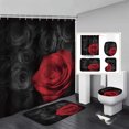 thumbnail image 2 of Kabnic Rideau de Douche Valentin Cœur Rideau de Douche Tapis de Sol Ensemble de Quatre Pièces Séparation Sèche Humide Rideau de Douche Imperméable, 2 of 9