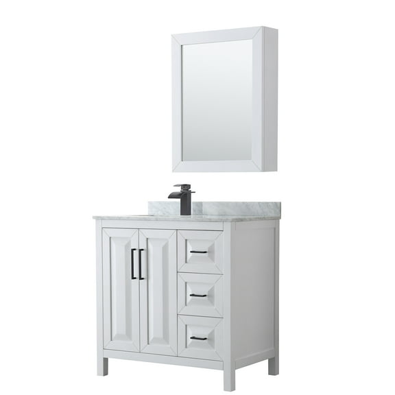 Wyndham Collection Wcv252536sunsmed Daria 36" Free Standing Single Vanity Set - White /