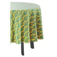 thumbnail image 3 of Vargottam Indoor/OutdoorRoundTablecloth 58 InchRoundTablecloth Waterproof PatioTableCloths,Spring/SummerTableCovers For Backyard CircularTable/Bbqs/Picnic -Yellow & Teal Green, 3 of 8