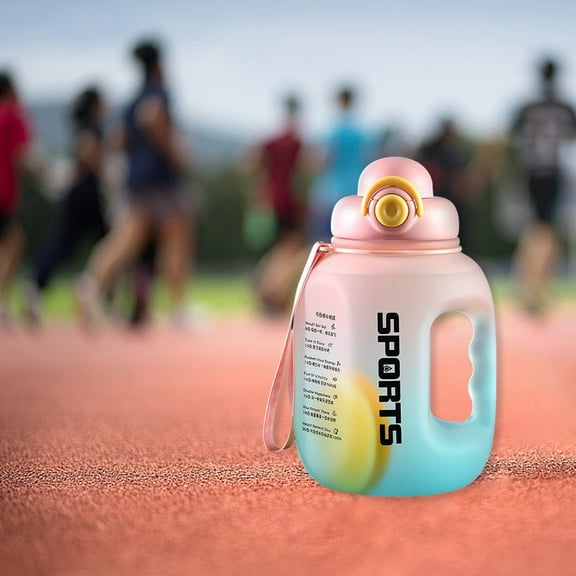 WZXPWT 54 Oz Large-capacity Outdoor Fitness Water Bottle, High-temperature Plastic Cup for Boys and Girls, 1600ml Kettle Cup with Straw and Dual Carrying Modes
