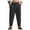 Black, variant on Oversized Men Linen Pants Drawstring Slacks Big and Tall Tapered Trousers Holiday Clothes with Pockets Khaki
