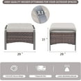 thumbnail image 3 of Outdoor Ottomans for Patio - 250 LBS Weight Capacity PE Wicker Foot Rest Ottoman Set of 2 with Metal Frame Multipurpose Outdoor Foot Stool for Porch Balcony Backyard, 3 of 16