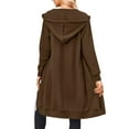 thumbnail image 5 of Nokdvo Zip Up Hoodie for Women Long Tunic Hooded Sweatshirt Fall Oversized Long Sleeve Jackets Y2k Casual Cardigan Coat with Pockets Coffee S, 5 of 6