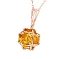 thumbnail image 2 of Galaxy Gold GG 14K Rose Gold 2.8 Carat Natural Citrines Pendant Necklace - November Birthstone - Warmth & Prosperity - 16" to 24" - Fine Jewelry for Women, 2 of 3
