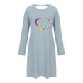 thumbnail image 2 of ZUKMRJPC Nightgowns for Women Casual Long Sleeve Fashion Cute Love Heart Printing Loose Fit Soft Comfort Nightdress, 2 of 5