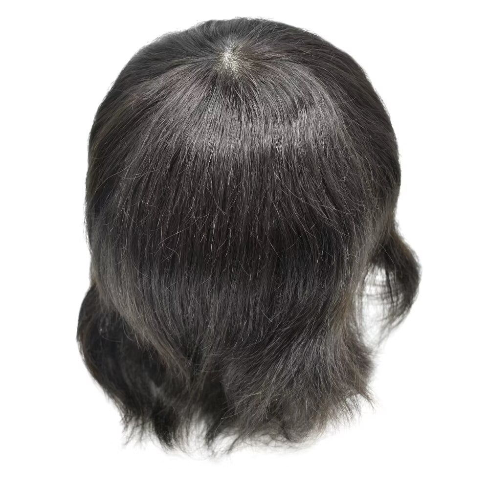 Mens Hairpiece LYRICAL HAIR Human Hair Replacement System Durable Thin Skin PU Injected Toupee Hair Wigs for Men