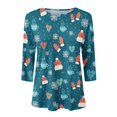 thumbnail image 4 of Tops Navideños Para Mujer Blusas Moda Impreso Camiseta Suelta 3 4 Mangas Cuello Redondo Casual Odeerbi  ODB191437, 4 of 4