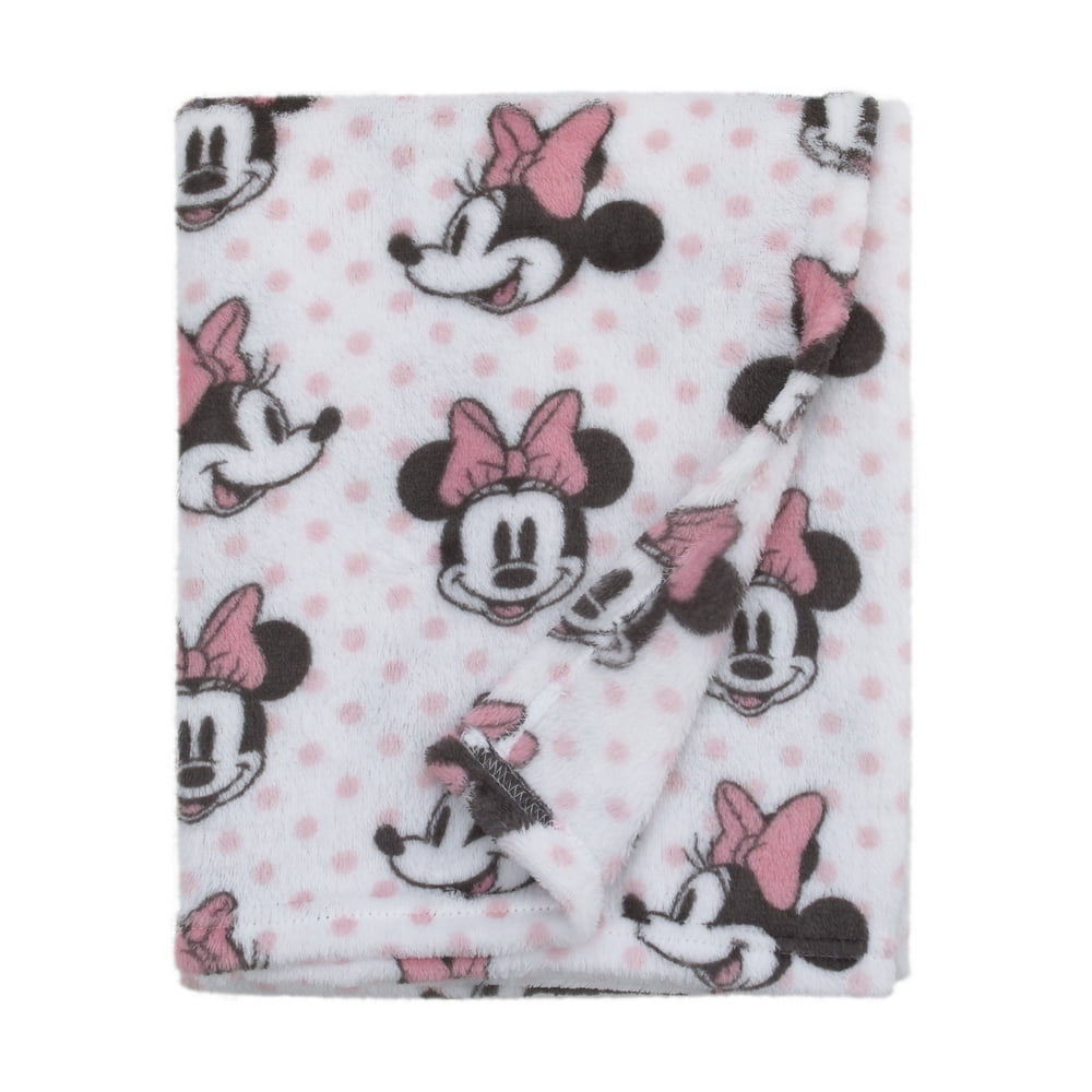 Disney Minnie Mouse Pink, White and Black Super Soft Plush Baby