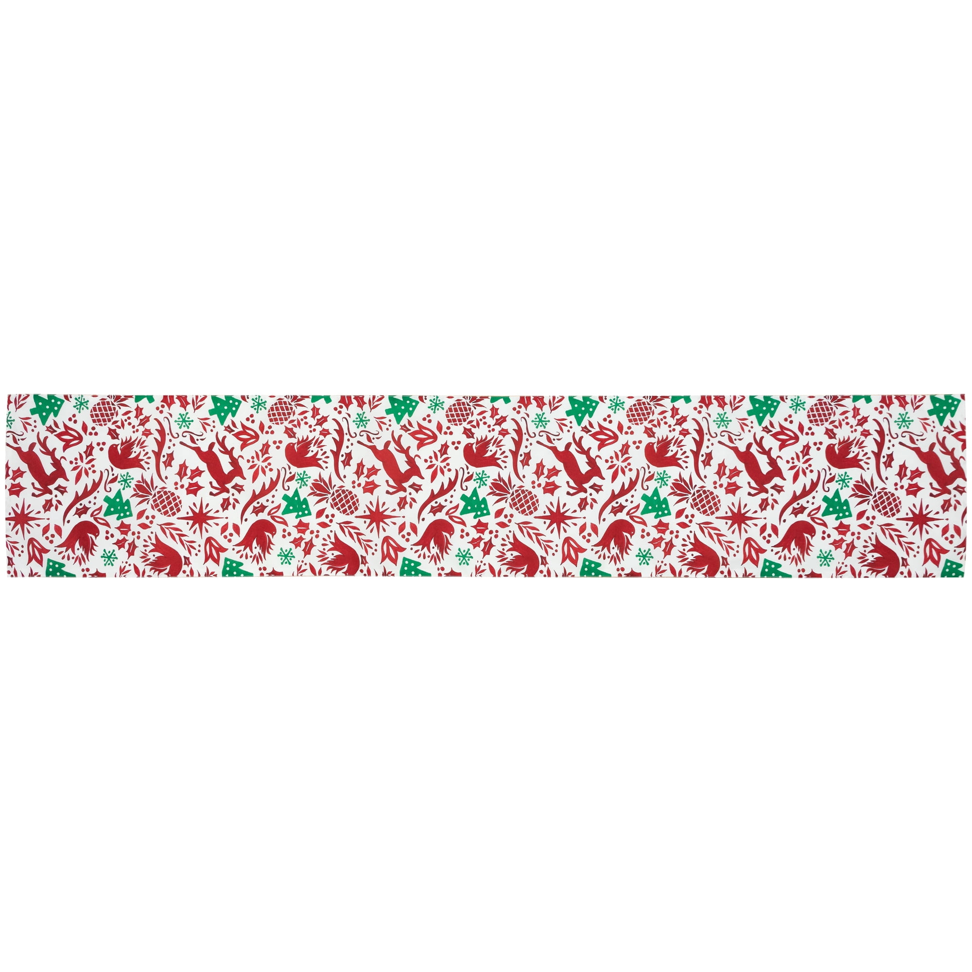 Reindeer and Doves Rectangular Christmas Table Runner - 72"