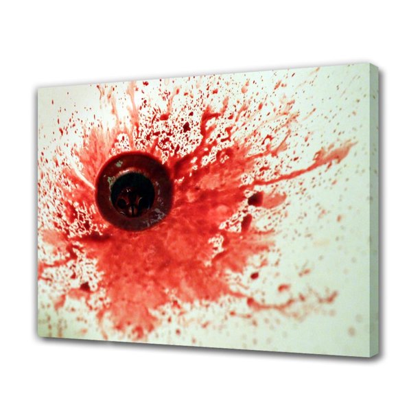 Póster de lienzo con manchas de salpicaduras rojas para lavabo, decoración de dormitorio, paisaje deportivo, decoración de oficina, regalo, estilo marco, 12 x 18 pulgadas (30 x 45 cm)