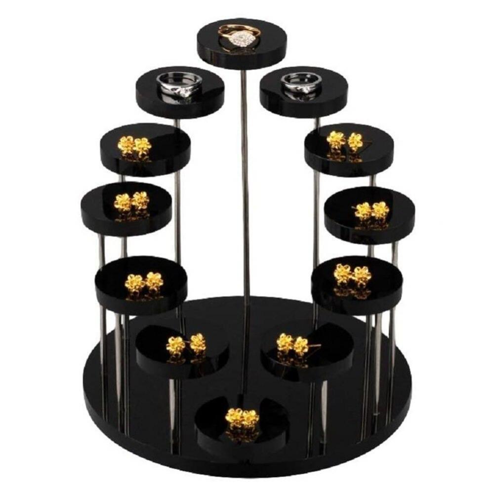 Hazel Tech 12 Round Acrylic Ring Jewelry Display Stand Multilayer