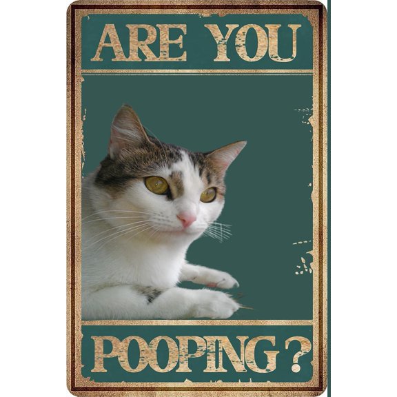 5.5x8 Inch Are You Pooping,Cute Cat Bathroom Wall Art Bathroom Decor Pictures For Women Men Kids Modern Bathroom Accessories,Restroom Sign,Powder Room Decor,Cat Lovers Funny Bathroom Decor