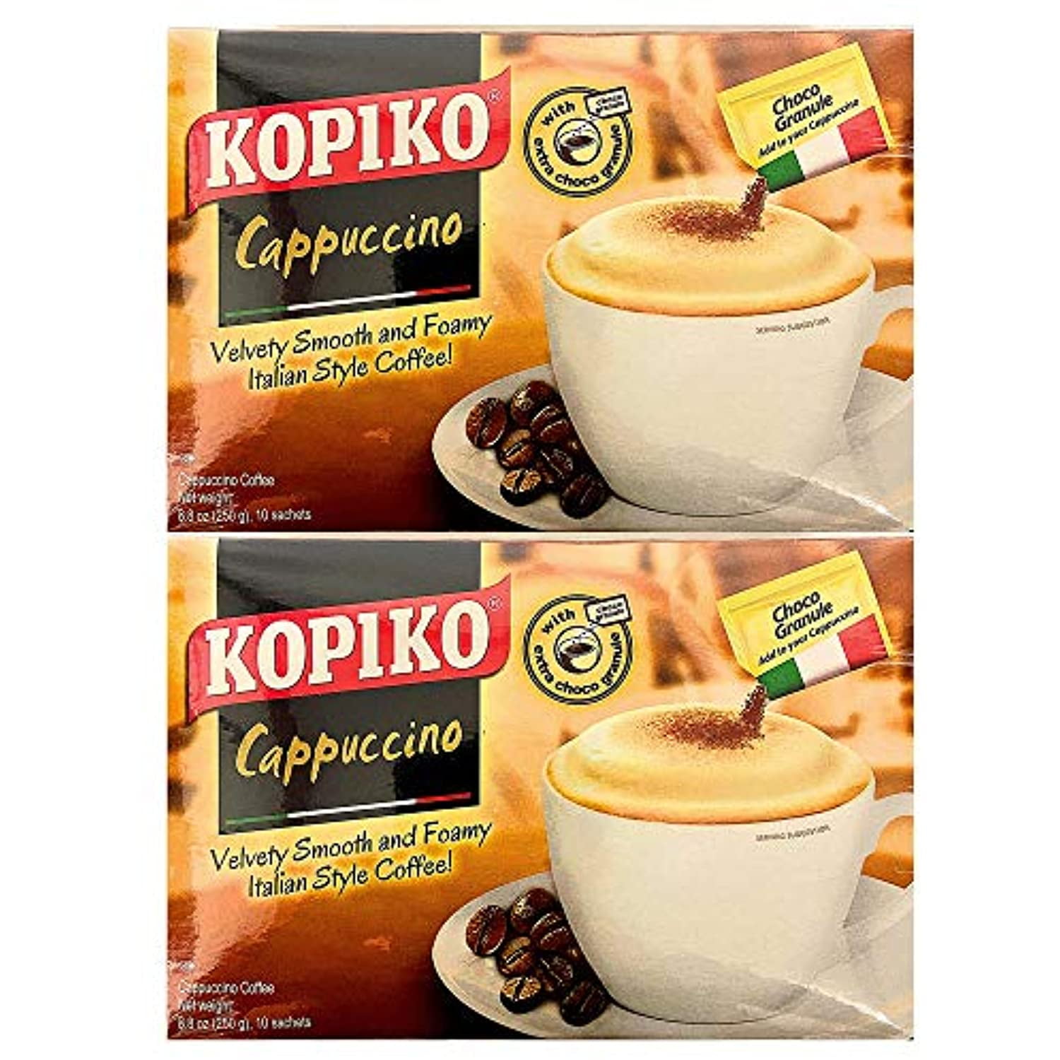 Kopiko Cappuccino Instant Coffee With Choco Granule (2 Pack)