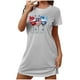 thumbnail image 2 of Camisón corto de talla grande para mujer, camisón de manga corta con estampado de pecho a la moda, camisón para mujer, 2 of 7