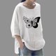 thumbnail image 3 of Camiseta holgada de manga 3/4 con cuello redondo y estampado a la moda para mujer Fridja fjkfkj3354, 3 of 5
