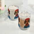 thumbnail image 2 of Yayeee 4 Pack Qtip Holder Bathroom Cotton Swab Canister with Lid Clear Dispenser Set, Cute Dog Artist, 2 of 6