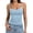 Light Blue, variant on Women's Basic Double Lined Scoop Neck Tank with Adjustable Spaghetti Straps And Scoop Neck Summer Sleeveless Tops Army Green L
