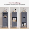 thumbnail image 4 of Bathroom Floor Cabinet, Corner Storage Unit, 2 Drawers, Multifunctional Organizer, 35 Inches Height,Grey, 4 of 6