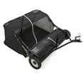 thumbnail image 4 of 42 Inch Tow Behind Lawn Sweeper – Heavy Duty Pull Behind Yard Sweeper – Large 24 cu.ft. Capacity – Adjustable Sweeping Height – Convenient Dumping Rope – Fits Most Lawn Tractors – 42 Inches Black, 4 of 7
