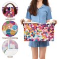 thumbnail image 5 of Yayeee Foldable Storage Basket for Shelves with Handles Waterproof Cloth Bins, Black Colorful Circles, 5 of 7