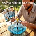 thumbnail image 6 of Clearance! Hanging Solar Bird Feeder Bath Fountain with 3 Layers, 9.25" W Blue Bird Bath Bowl Outside with Solar Powered Pump for Garden Backyard Patio Lawn, Mothers Fathers Day Gift for Mom Dad, 6 of 7