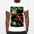 thumbnail image 3 of T-shirts,Women Shirts,Womens Short Sleeve Tops,Mens T Shirts,Japanese Koi Fish Lotus,XL, 3 of 5