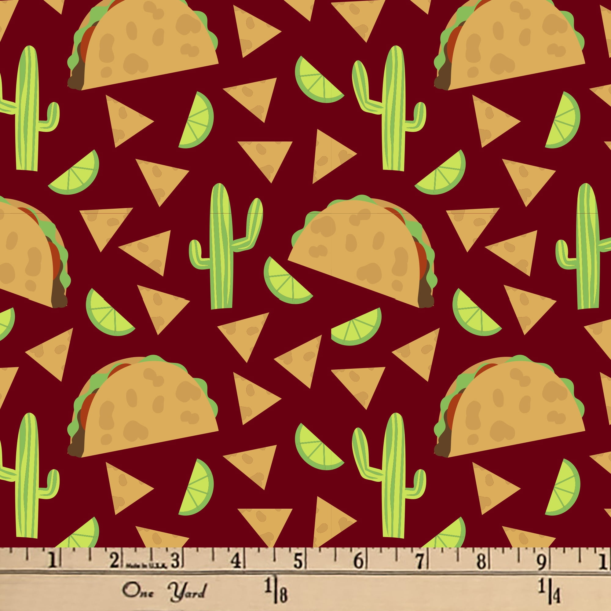 David Textiles, Inc. 36" x 44" 100% Cotton Taco Toss Precut Sewing & Craft Fabric, Brown